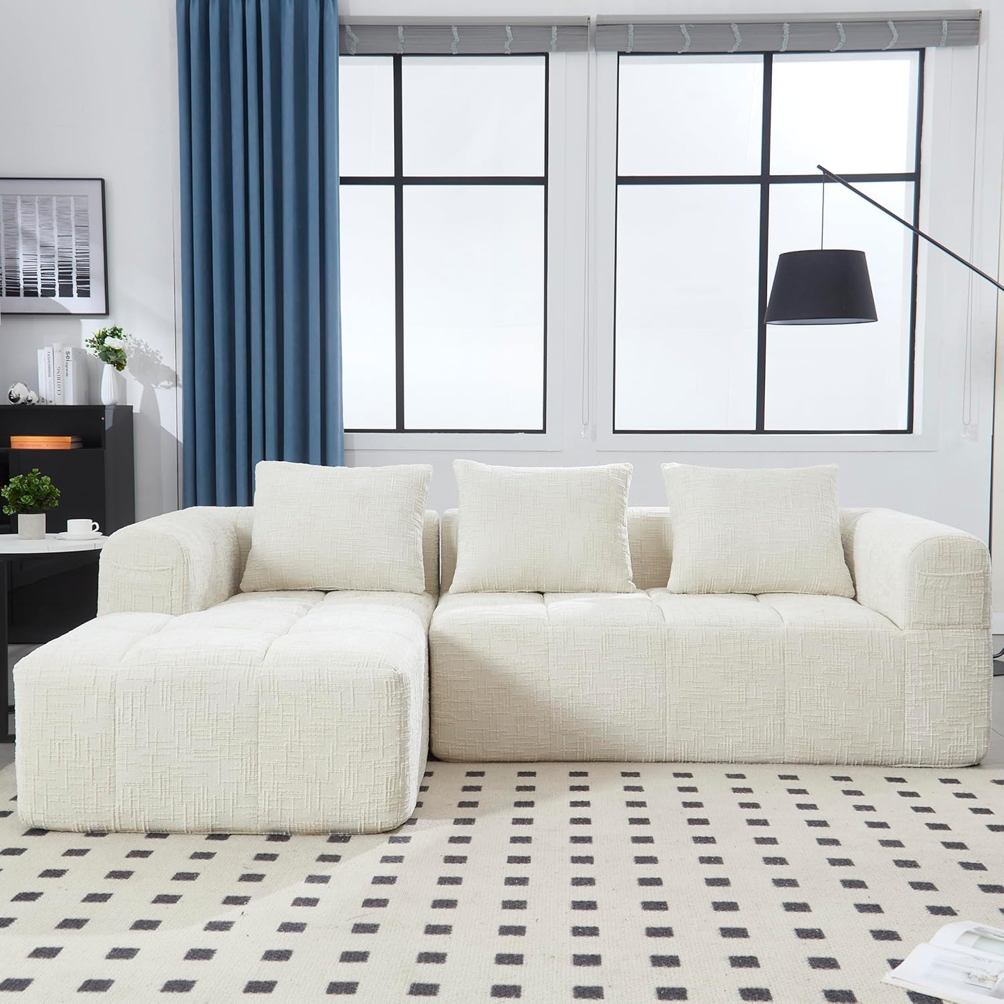 6-Color Modular Sofa Set –Built-In Pockets for Remotes, Magazines & More