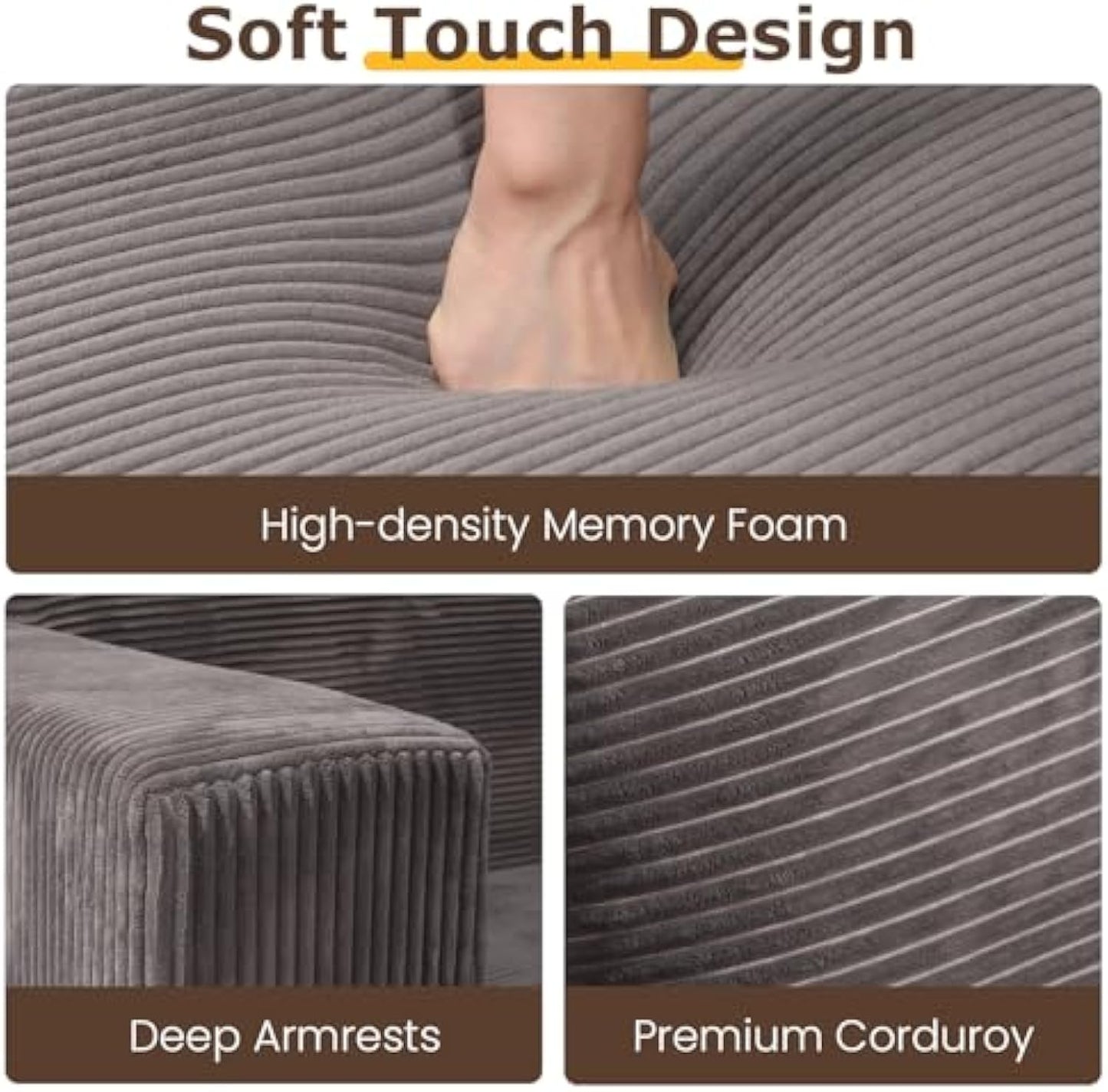 3-in-1 Convertible Loveseat Sofa