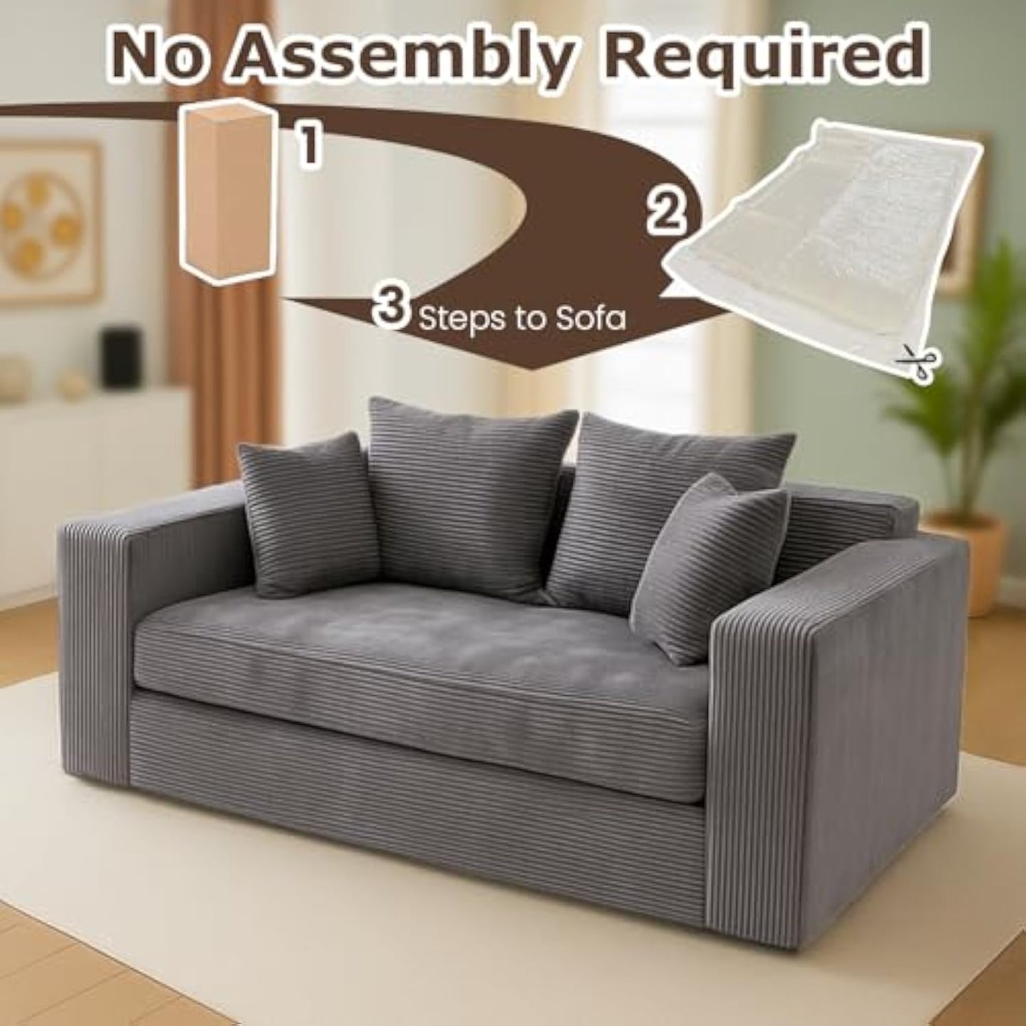 3-in-1 Convertible Loveseat Sofa