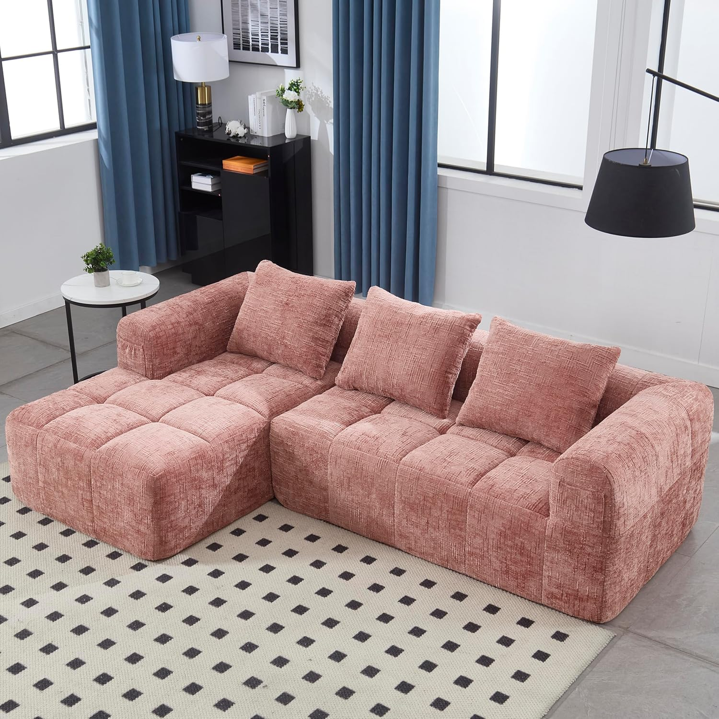 6-Color Modular Sofa Set –Built-In Pockets for Remotes, Magazines & More