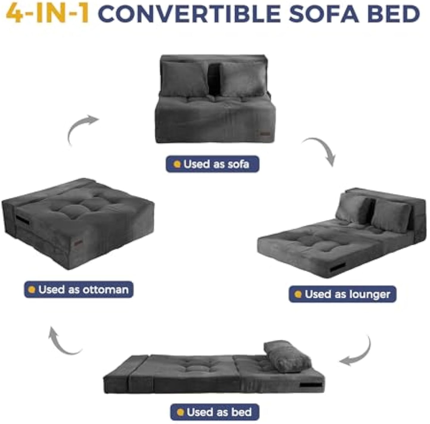 Convertible 4-in-1 Folding Sofa Bed