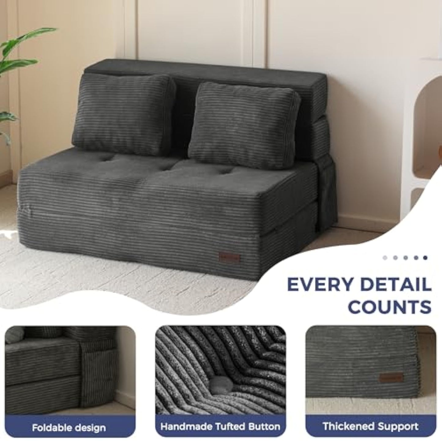 Convertible 4-in-1 Folding Sofa Bed
