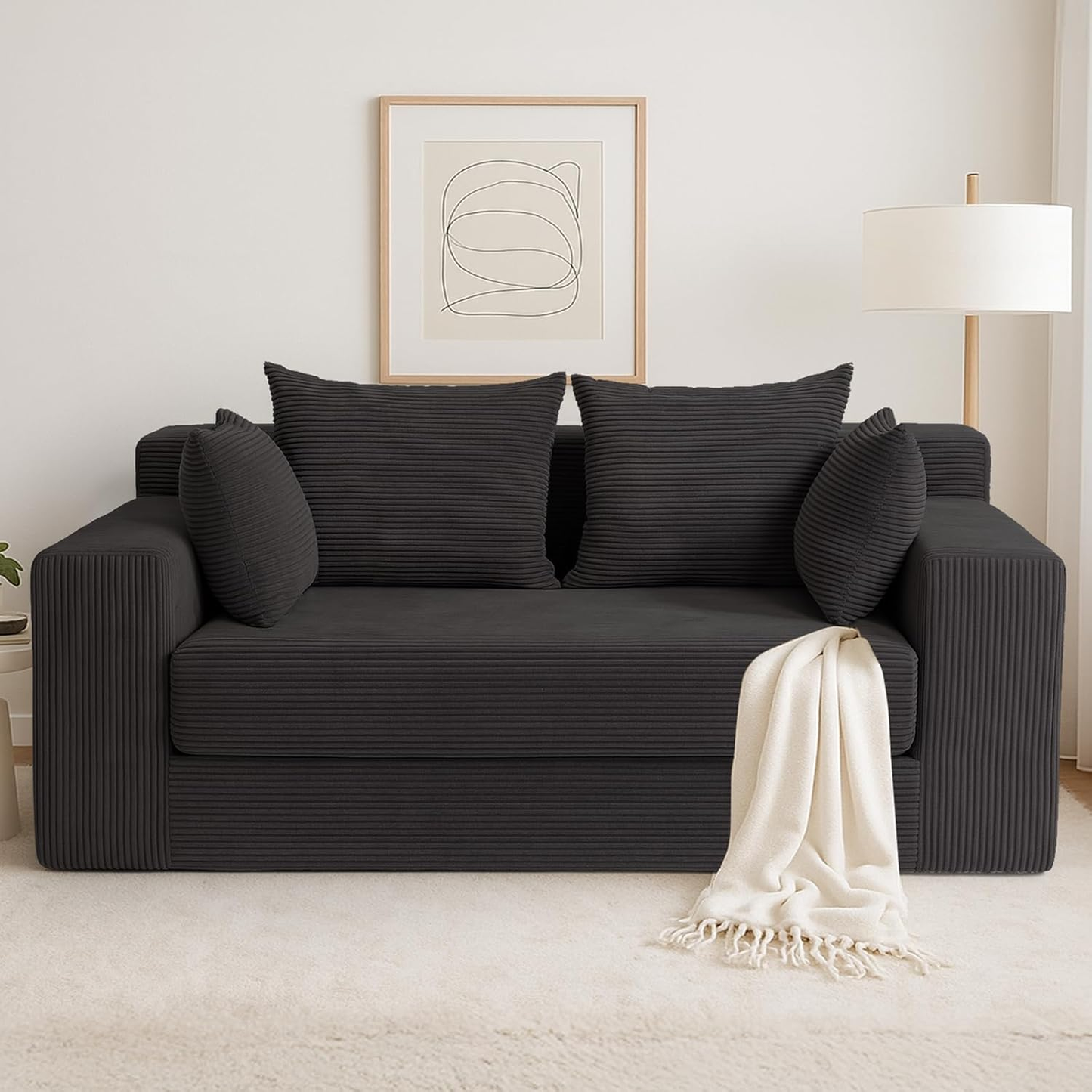 3-in-1 Convertible Loveseat Sofa