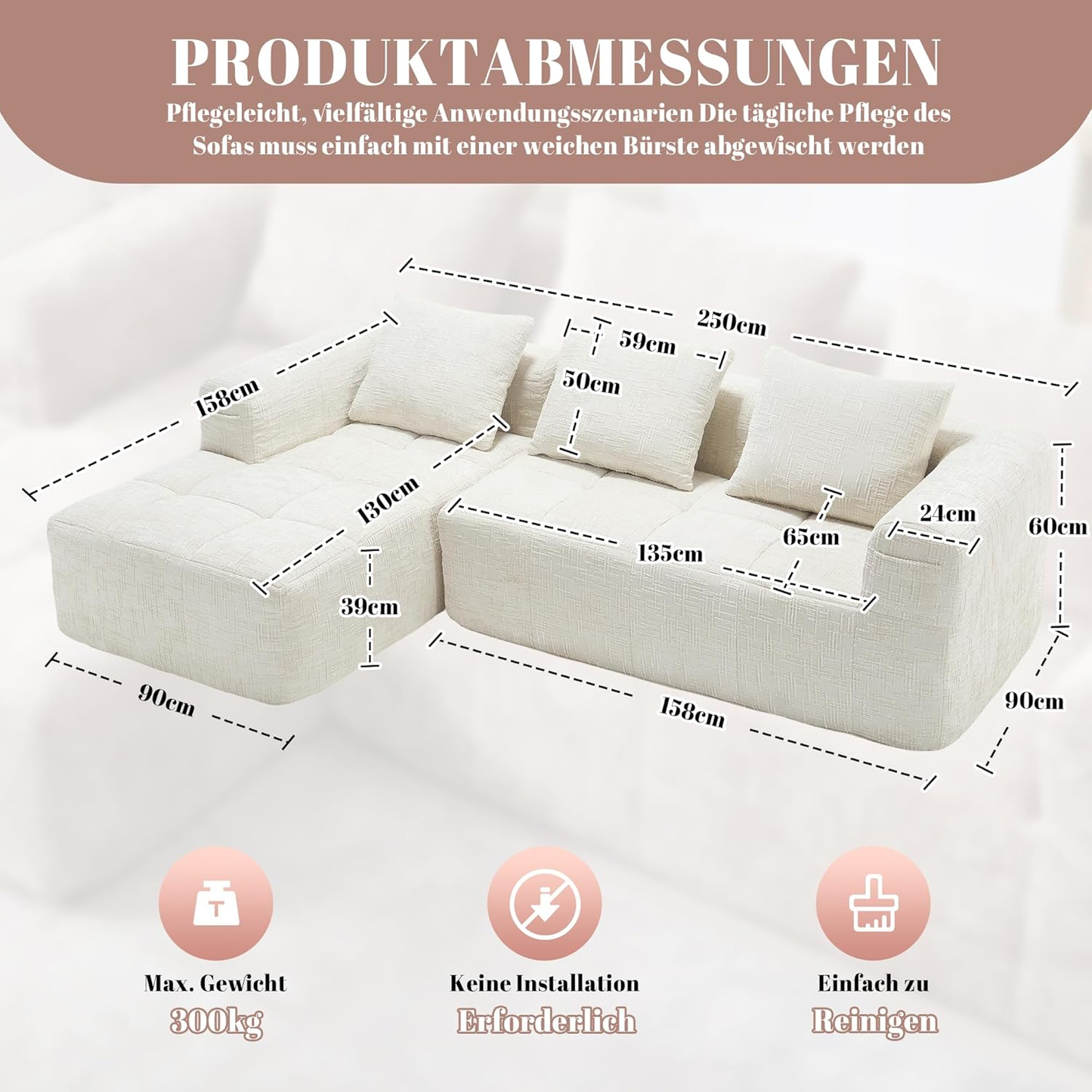 6-Color Modular Sofa Set –Built-In Pockets for Remotes, Magazines & More