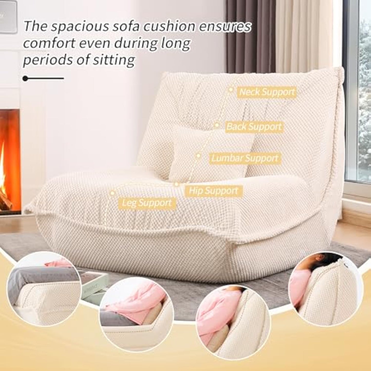 Ultra-Plush Modular Bean Bag Sofa – Comfort, Style &amp; Flexibility
